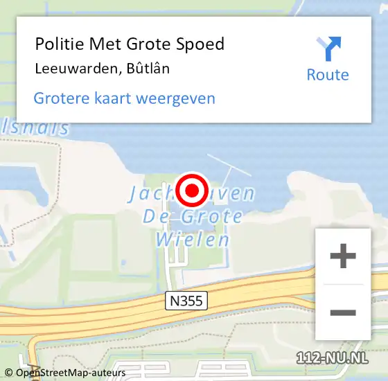 Locatie op kaart van de 112 melding: Politie Met Grote Spoed Naar Leeuwarden, Bûtlân op 16 oktober 2022 11:30