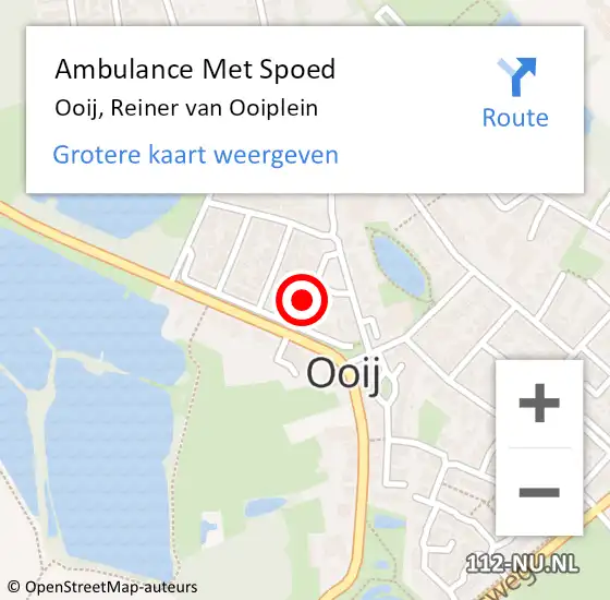 Locatie op kaart van de 112 melding: Ambulance Met Spoed Naar Ooij, Reiner van Ooiplein op 16 oktober 2022 11:35