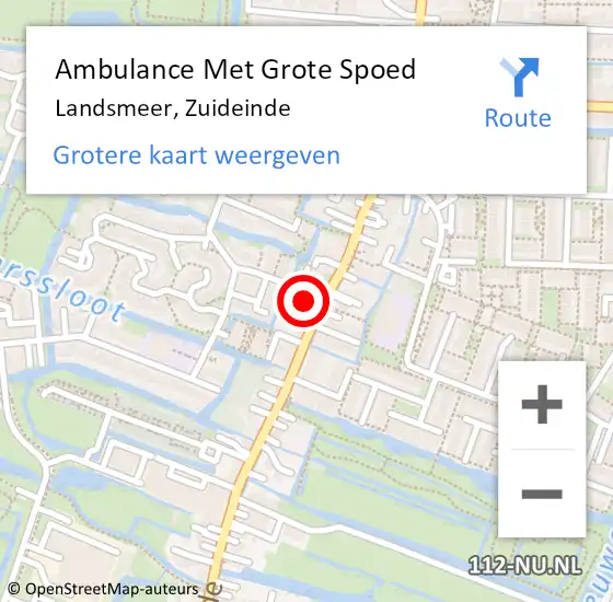 Locatie op kaart van de 112 melding: Ambulance Met Grote Spoed Naar Landsmeer, Zuideinde op 16 oktober 2022 11:38