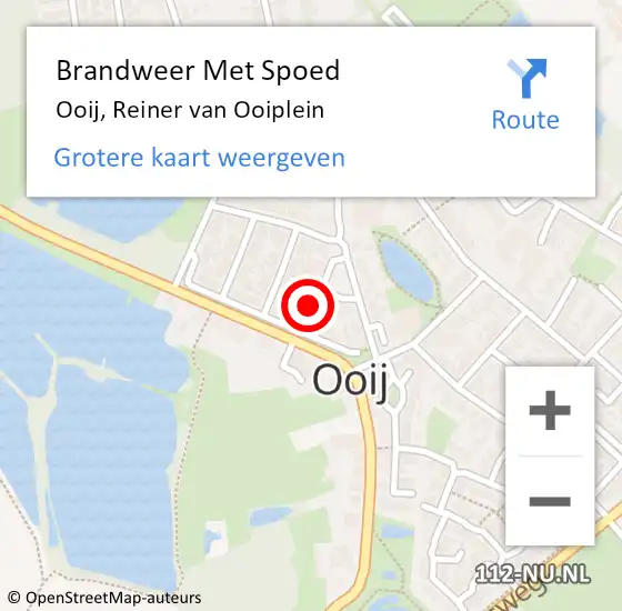 Locatie op kaart van de 112 melding: Brandweer Met Spoed Naar Ooij, Reiner van Ooiplein op 16 oktober 2022 11:55