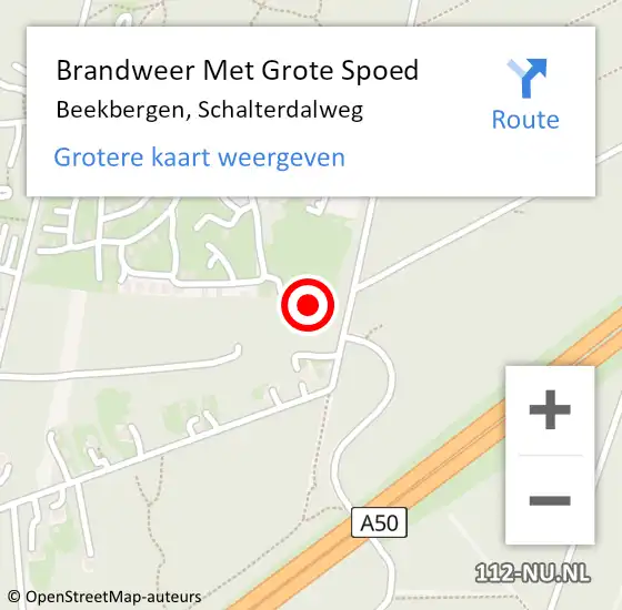 Locatie op kaart van de 112 melding: Brandweer Met Grote Spoed Naar Beekbergen, Schalterdalweg op 16 oktober 2022 12:39