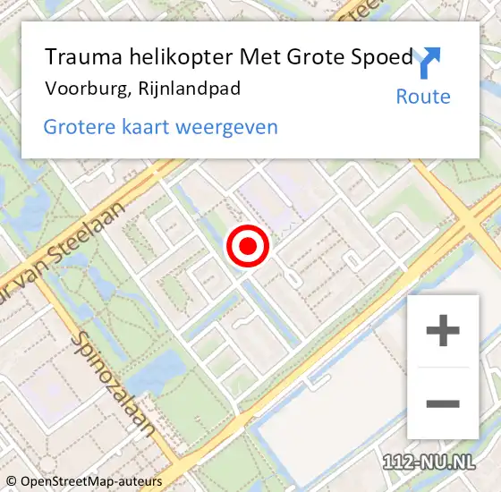 Locatie op kaart van de 112 melding: Trauma helikopter Met Grote Spoed Naar Voorburg, Rijnlandpad op 16 oktober 2022 12:50