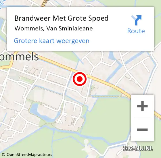 Locatie op kaart van de 112 melding: Brandweer Met Grote Spoed Naar Wommels, Van Sminialeane op 10 oktober 2013 09:54