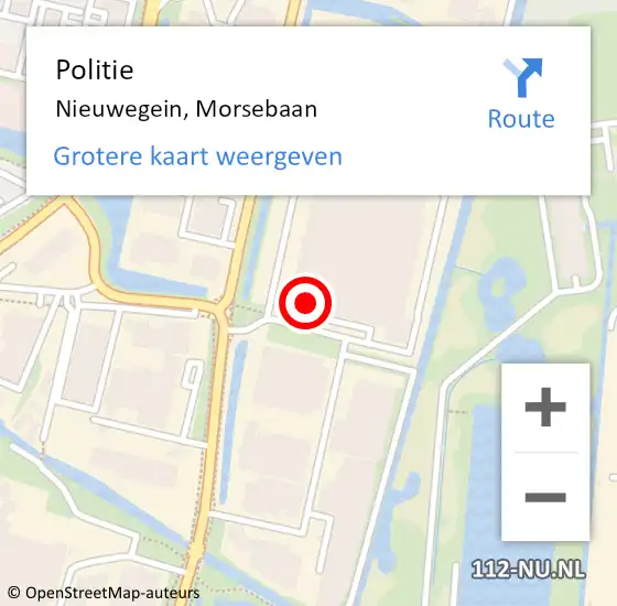 Locatie op kaart van de 112 melding: Politie Nieuwegein, Morsebaan op 16 oktober 2022 14:28