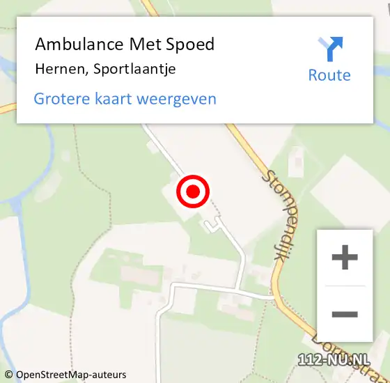 Locatie op kaart van de 112 melding: Ambulance Met Spoed Naar Hernen, Sportlaantje op 16 oktober 2022 15:30