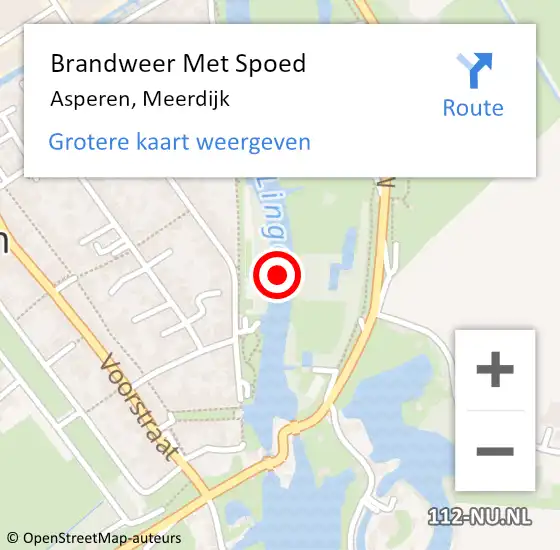 Locatie op kaart van de 112 melding: Brandweer Met Spoed Naar Asperen, Meerdijk op 16 oktober 2022 15:48