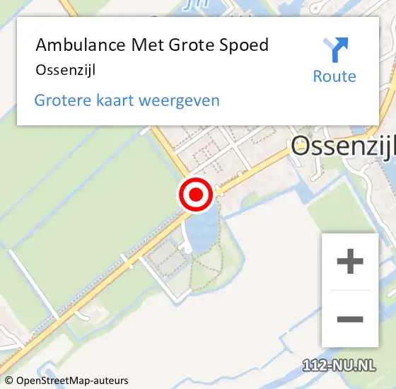 Locatie op kaart van de 112 melding: Ambulance Met Grote Spoed Naar Ossenzijl op 16 oktober 2022 15:48