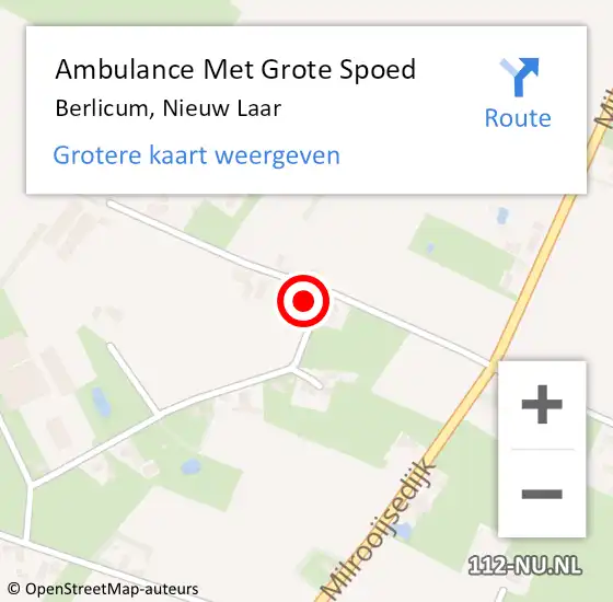 Locatie op kaart van de 112 melding: Ambulance Met Grote Spoed Naar Berlicum, Nieuw Laar op 1 augustus 2014 17:48