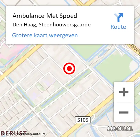 Locatie op kaart van de 112 melding: Ambulance Met Spoed Naar Den Haag, Steenhouwersgaarde op 16 oktober 2022 21:30