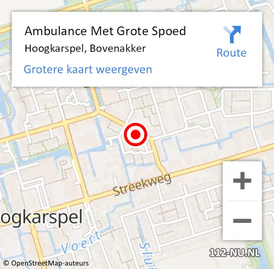 Locatie op kaart van de 112 melding: Ambulance Met Grote Spoed Naar Hoogkarspel, Bovenakker op 16 oktober 2022 22:19