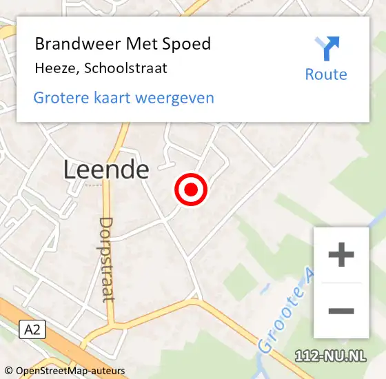 Locatie op kaart van de 112 melding: Brandweer Met Spoed Naar Heeze, Schoolstraat op 16 oktober 2022 22:20