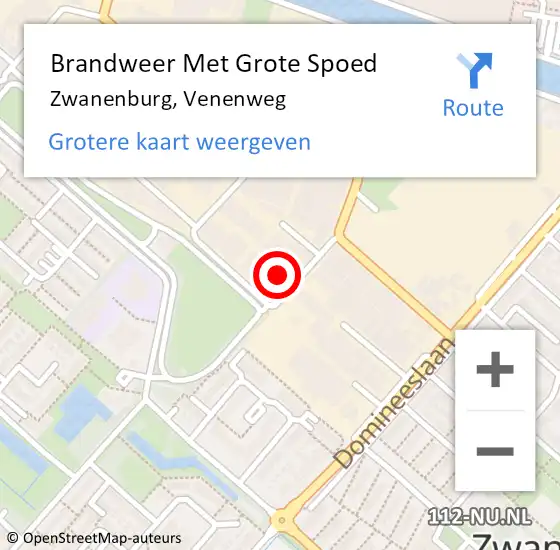 Locatie op kaart van de 112 melding: Brandweer Met Grote Spoed Naar Zwanenburg, Venenweg op 17 oktober 2022 00:36