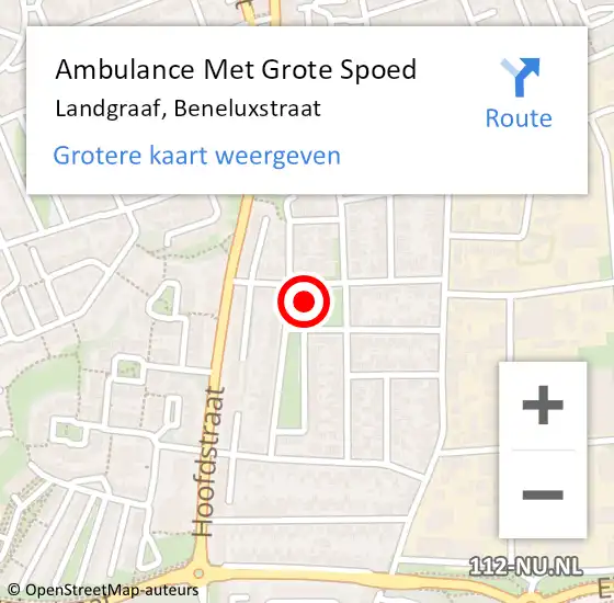 Locatie op kaart van de 112 melding: Ambulance Met Grote Spoed Naar Landgraaf, Beneluxstraat op 1 augustus 2014 18:10