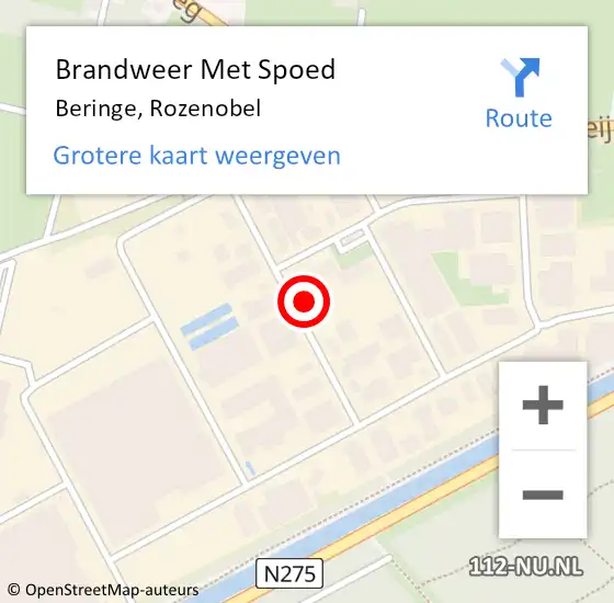 Locatie op kaart van de 112 melding: Brandweer Met Spoed Naar Beringe, Rozenobel op 17 oktober 2022 01:13