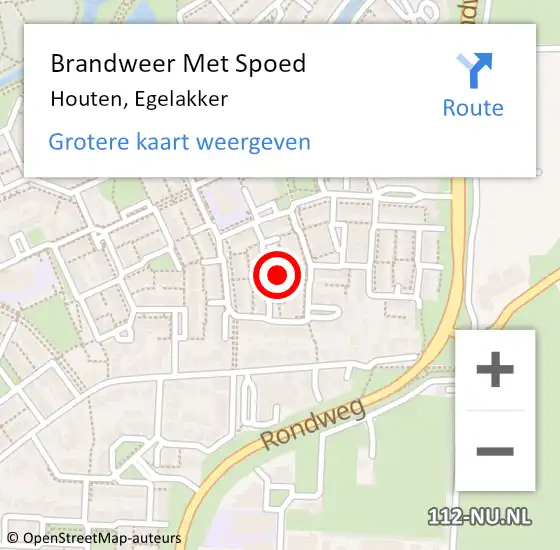 Locatie op kaart van de 112 melding: Brandweer Met Spoed Naar Houten, Egelakker op 17 oktober 2022 01:35