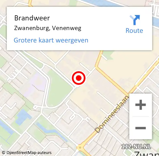 Locatie op kaart van de 112 melding: Brandweer Zwanenburg, Venenweg op 17 oktober 2022 01:39