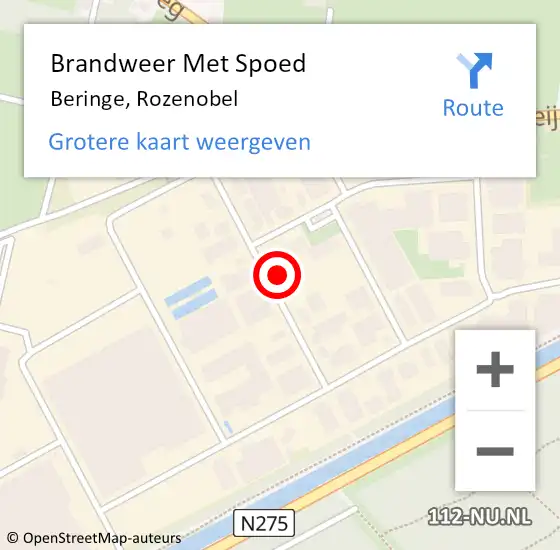 Locatie op kaart van de 112 melding: Brandweer Met Spoed Naar Beringe, Rozenobel op 17 oktober 2022 01:41