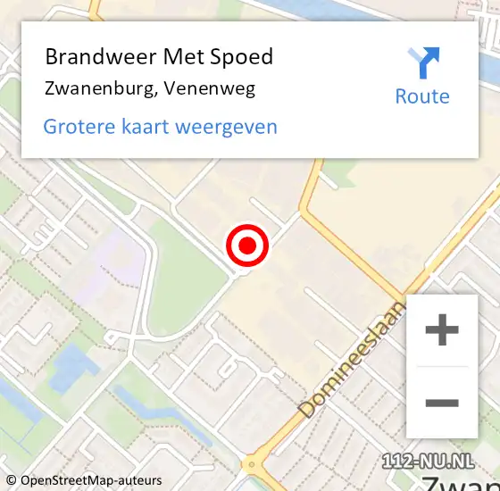 Locatie op kaart van de 112 melding: Brandweer Met Spoed Naar Zwanenburg, Venenweg op 17 oktober 2022 02:05