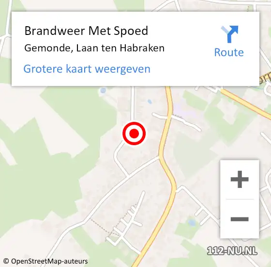 Locatie op kaart van de 112 melding: Brandweer Met Spoed Naar Gemonde, Laan ten Habraken op 17 oktober 2022 05:04