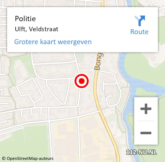 Locatie op kaart van de 112 melding: Politie Ulft, Veldstraat op 17 oktober 2022 07:42