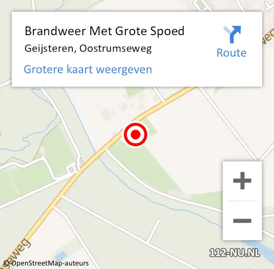 Locatie op kaart van de 112 melding: Brandweer Met Grote Spoed Naar Geijsteren, Oostrumseweg op 17 oktober 2022 07:47