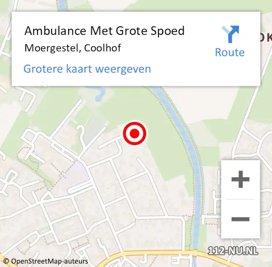 Locatie op kaart van de 112 melding: Ambulance Met Grote Spoed Naar Moergestel, Coolhof op 1 augustus 2014 18:43