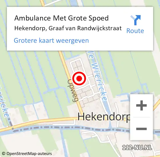 Locatie op kaart van de 112 melding: Ambulance Met Grote Spoed Naar Hekendorp, Graaf van Randwijckstraat op 17 oktober 2022 09:39