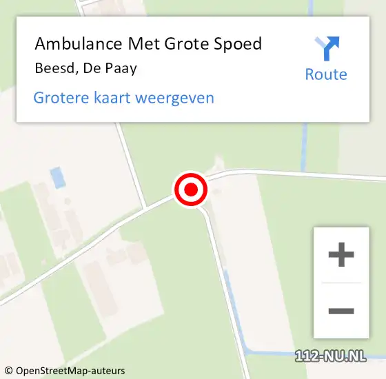 Locatie op kaart van de 112 melding: Ambulance Met Grote Spoed Naar Beesd, De Paay op 17 oktober 2022 10:48