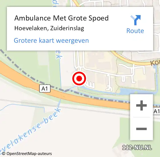 Locatie op kaart van de 112 melding: Ambulance Met Grote Spoed Naar Hoevelaken, Zuiderinslag op 17 oktober 2022 10:58