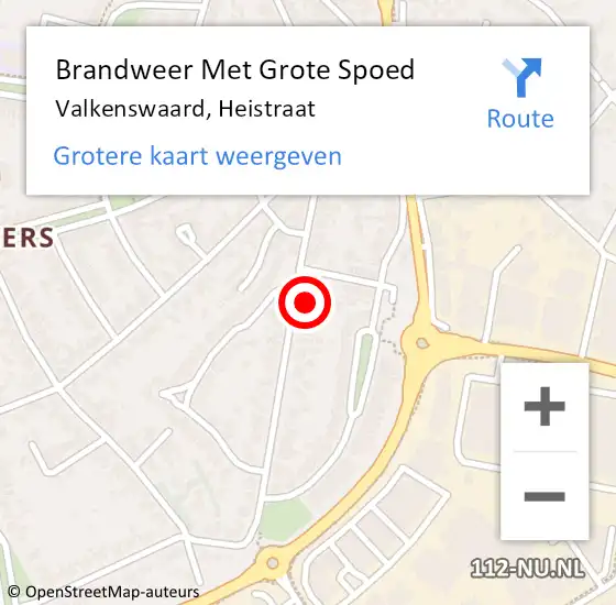 Locatie op kaart van de 112 melding: Brandweer Met Grote Spoed Naar Valkenswaard, Heistraat op 17 oktober 2022 11:05