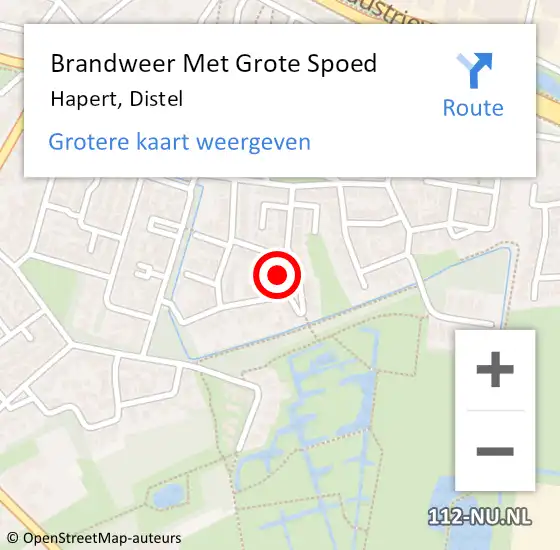 Locatie op kaart van de 112 melding: Brandweer Met Grote Spoed Naar Hapert, Distel op 17 oktober 2022 11:28