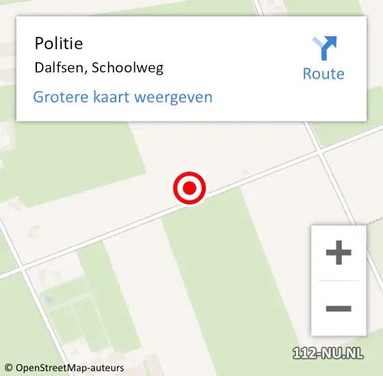 Locatie op kaart van de 112 melding: Politie Dalfsen, Schoolweg op 17 oktober 2022 11:55