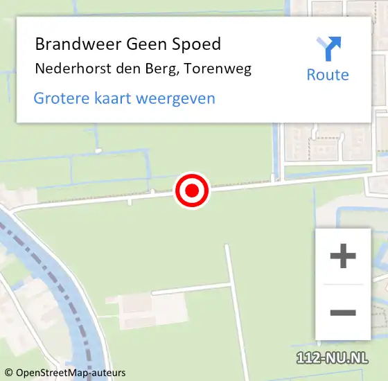 Locatie op kaart van de 112 melding: Brandweer Geen Spoed Naar Nederhorst den Berg, Torenweg op 1 augustus 2014 19:03