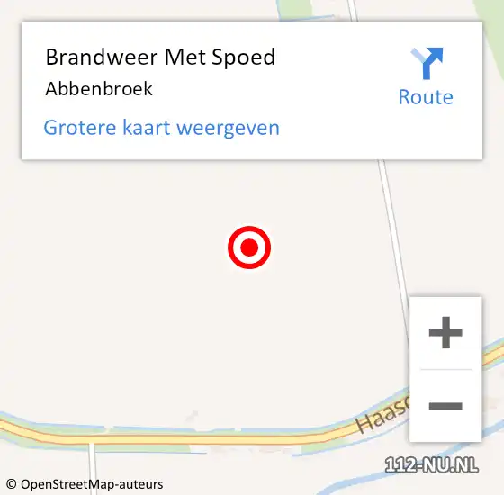 Locatie op kaart van de 112 melding: Brandweer Met Spoed Naar Abbenbroek op 17 oktober 2022 12:06