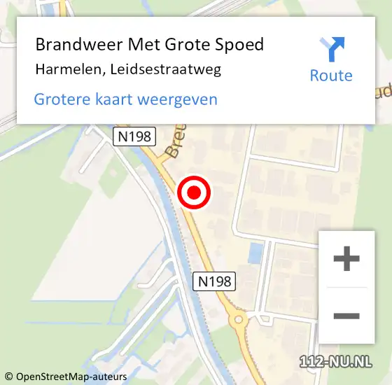 Locatie op kaart van de 112 melding: Brandweer Met Grote Spoed Naar Harmelen, Leidsestraatweg op 17 oktober 2022 13:04