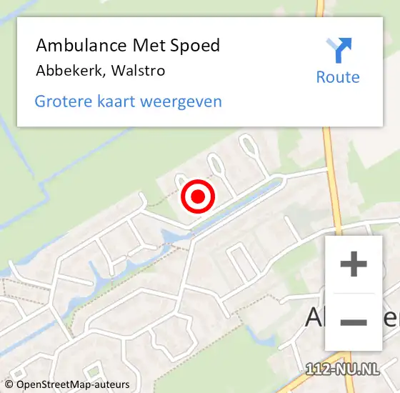 Locatie op kaart van de 112 melding: Ambulance Met Spoed Naar Abbekerk, Walstro op 17 oktober 2022 13:06