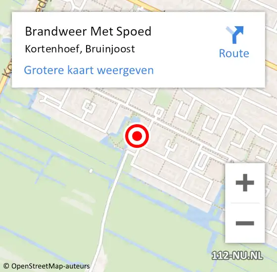 Locatie op kaart van de 112 melding: Brandweer Met Spoed Naar Kortenhoef, Bruinjoost op 17 oktober 2022 13:09