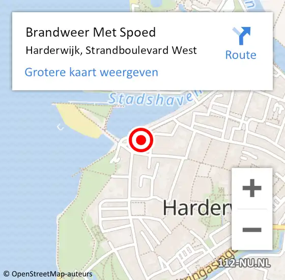 Locatie op kaart van de 112 melding: Brandweer Met Spoed Naar Harderwijk, Strandboulevard West op 17 oktober 2022 13:34