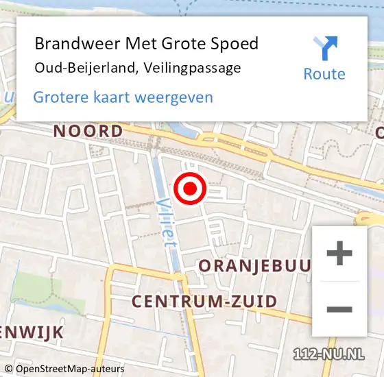 Locatie op kaart van de 112 melding: Brandweer Met Grote Spoed Naar Oud-Beijerland, Veilingpassage op 17 oktober 2022 13:39