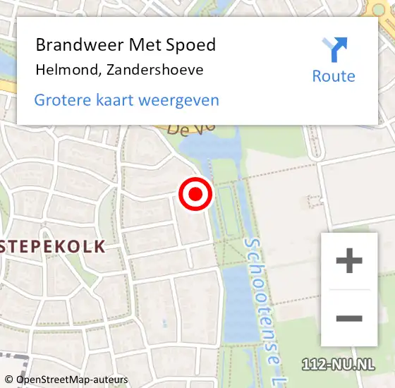 Locatie op kaart van de 112 melding: Brandweer Met Spoed Naar Helmond, Zandershoeve op 17 oktober 2022 13:49