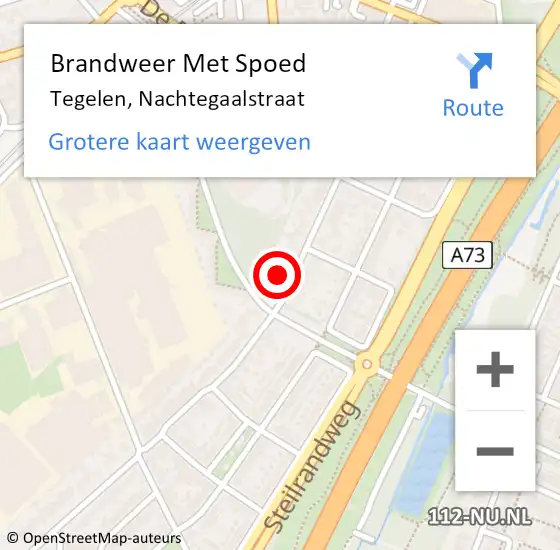 Locatie op kaart van de 112 melding: Brandweer Met Spoed Naar Tegelen, Nachtegaalstraat op 17 oktober 2022 14:02