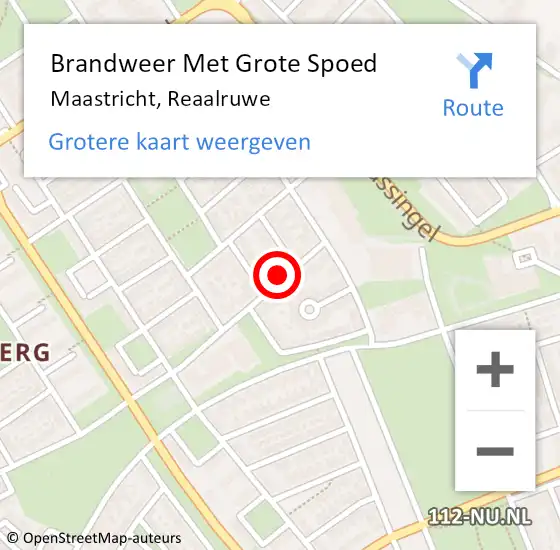 Locatie op kaart van de 112 melding: Brandweer Met Grote Spoed Naar Maastricht, Reaalruwe op 17 oktober 2022 14:02
