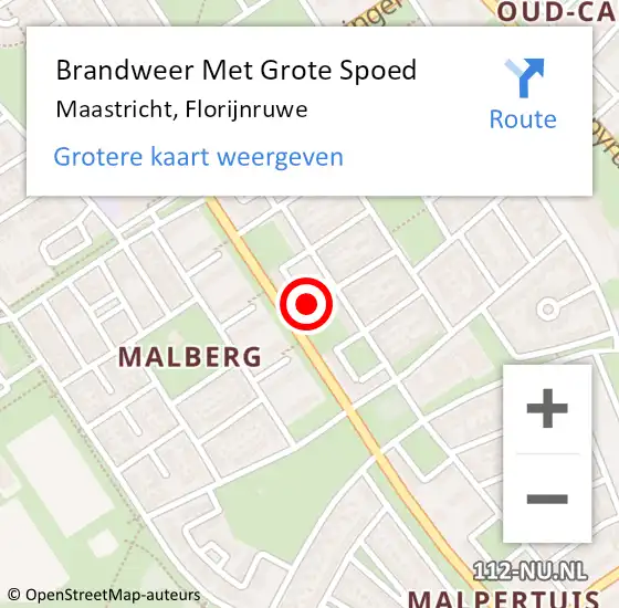 Locatie op kaart van de 112 melding: Brandweer Met Grote Spoed Naar Maastricht, Florijnruwe op 17 oktober 2022 14:04