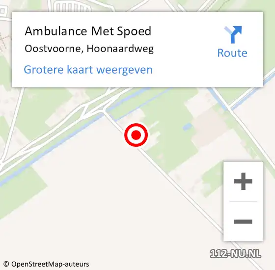 Locatie op kaart van de 112 melding: Ambulance Met Spoed Naar Oostvoorne, Hoonaardweg op 17 oktober 2022 15:28