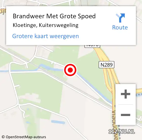 Locatie op kaart van de 112 melding: Brandweer Met Grote Spoed Naar Kloetinge, Kuiterswegeling op 1 augustus 2014 19:38