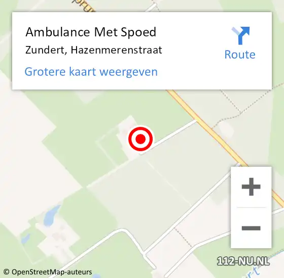 Locatie op kaart van de 112 melding: Ambulance Met Spoed Naar Zundert, Hazenmerenstraat op 1 augustus 2014 19:44