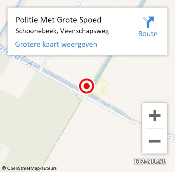 Locatie op kaart van de 112 melding: Politie Met Grote Spoed Naar Schoonebeek, Veenschapsweg op 17 oktober 2022 16:29