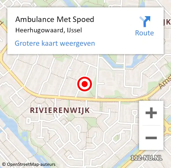 Locatie op kaart van de 112 melding: Ambulance Met Spoed Naar Heerhugowaard, IJssel op 17 oktober 2022 19:58