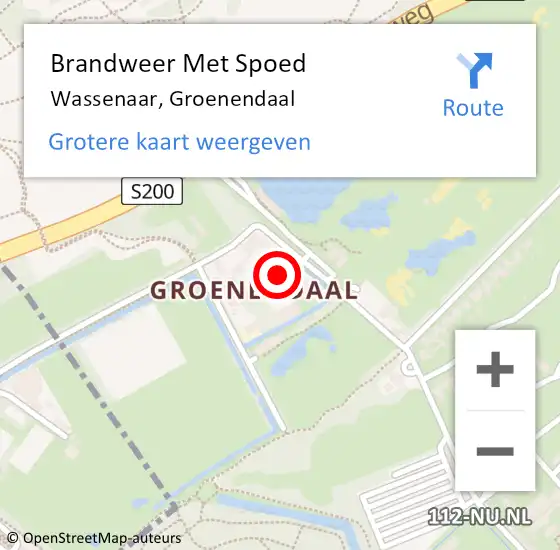 Locatie op kaart van de 112 melding: Brandweer Met Spoed Naar Wassenaar, Groenendaal op 17 oktober 2022 20:47