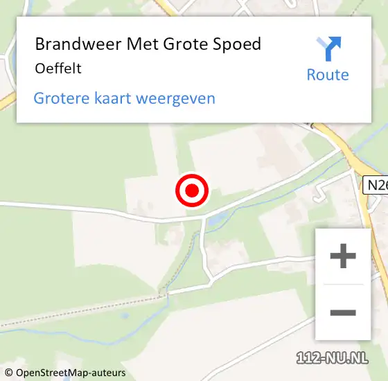 Locatie op kaart van de 112 melding: Brandweer Met Grote Spoed Naar Oeffelt op 17 oktober 2022 21:04